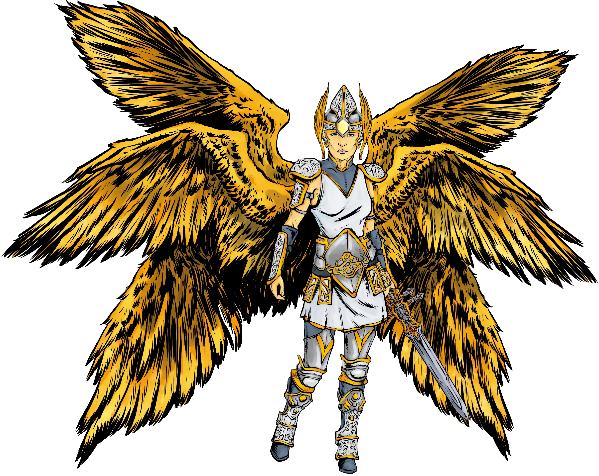 An angelic being casting radiant magic – an example of celestial power
