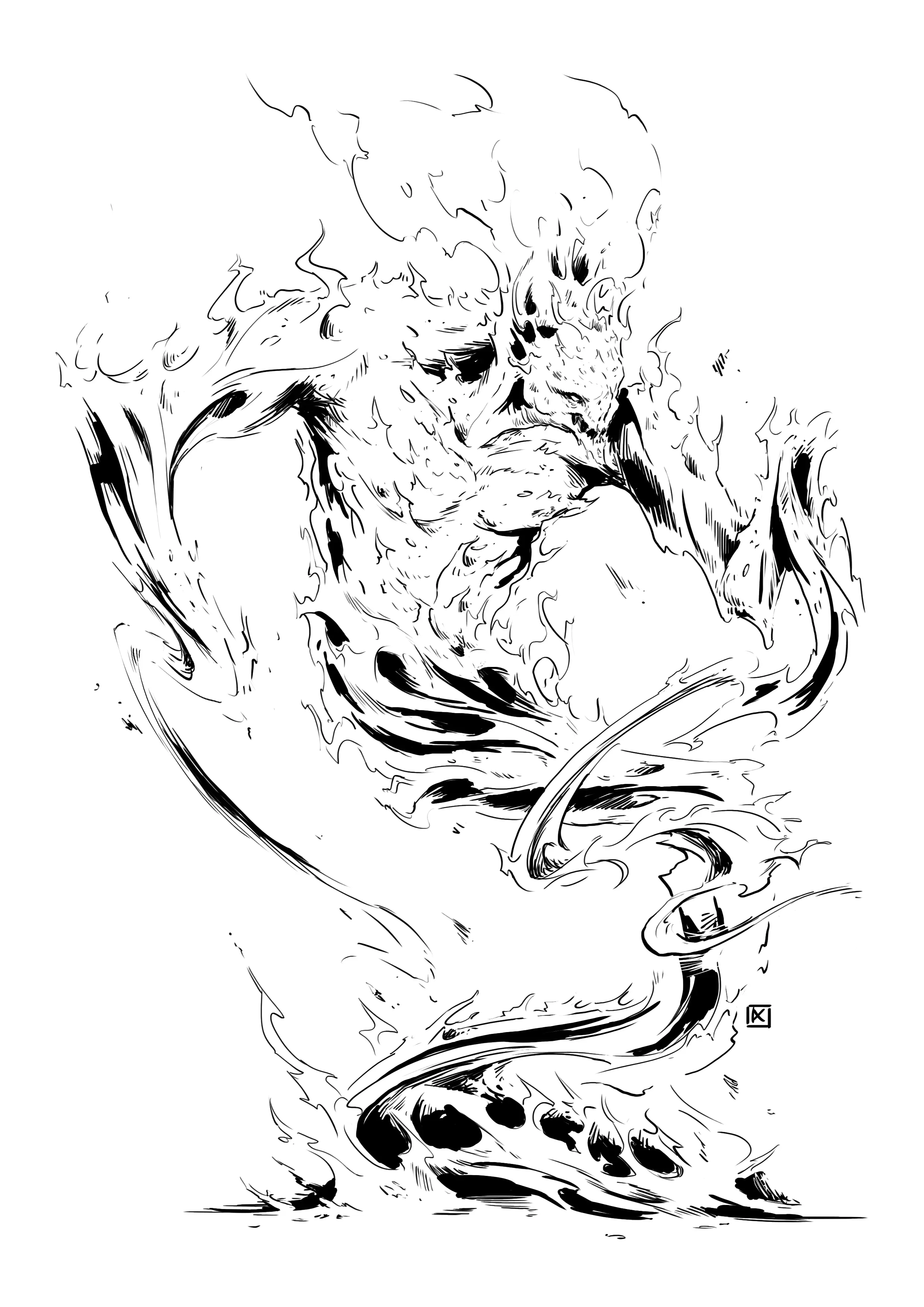 Fire Elemental - a blazing walking inferno